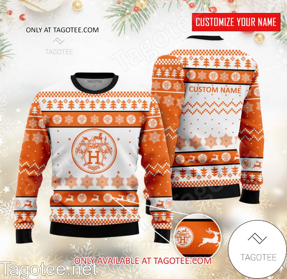 Hermes Logo Personalized Ugly Christmas Sweater - EmonShop