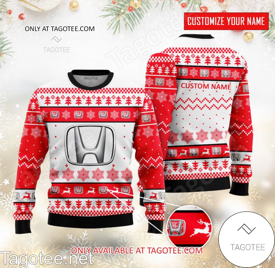 Honda Logo Personalized Ugly Christmas Sweater - EmonShop