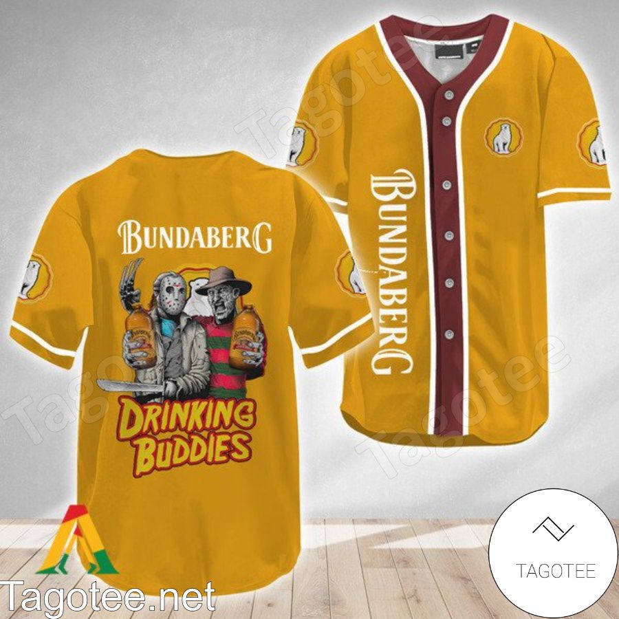 Horror Freddy And Jason Bundaberg Rum Drinking Buddies Baseball Jersey