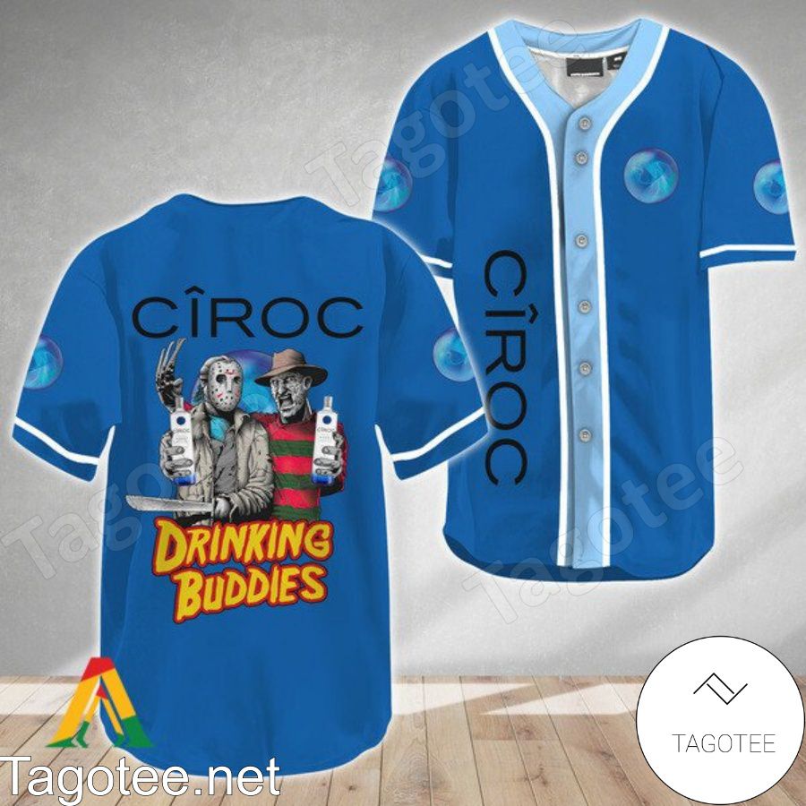 Horror Freddy And Jason Ciroc Vodka Drinking Buddies Baseball Jersey