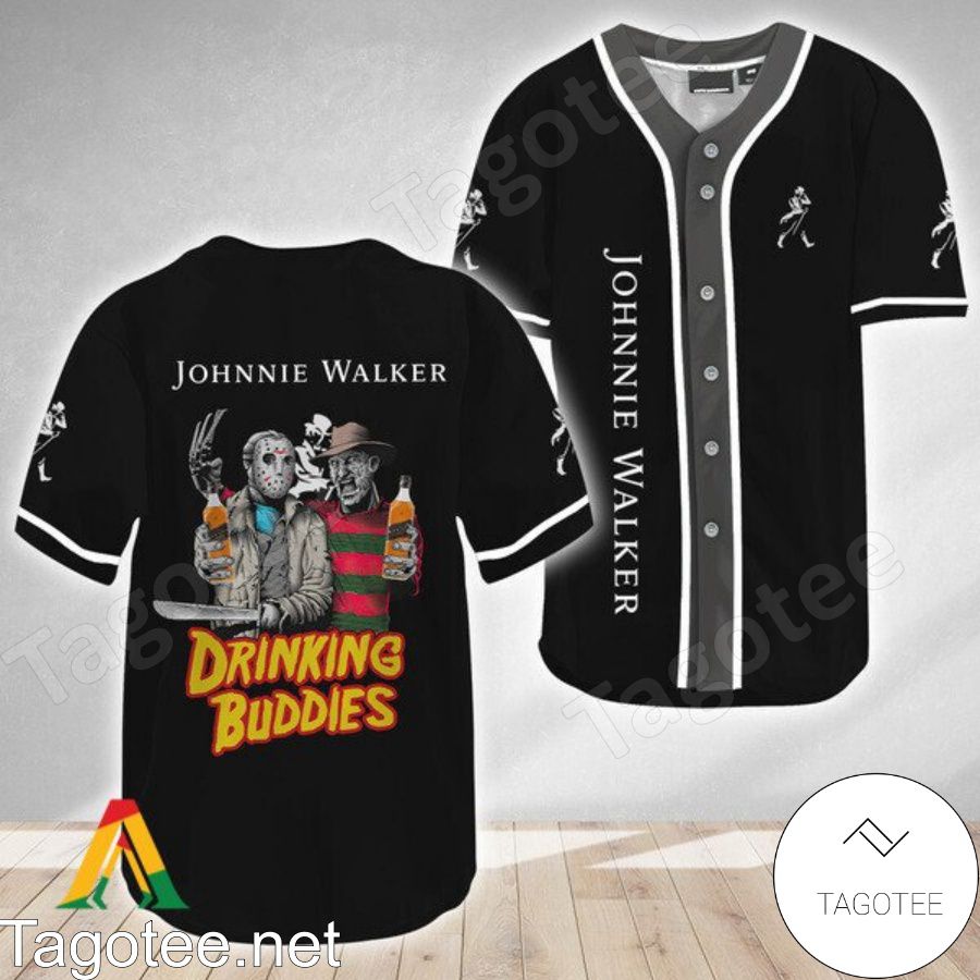 Horror Freddy And Jason Johnnie Walker Drinking Buddies Baseball Jersey