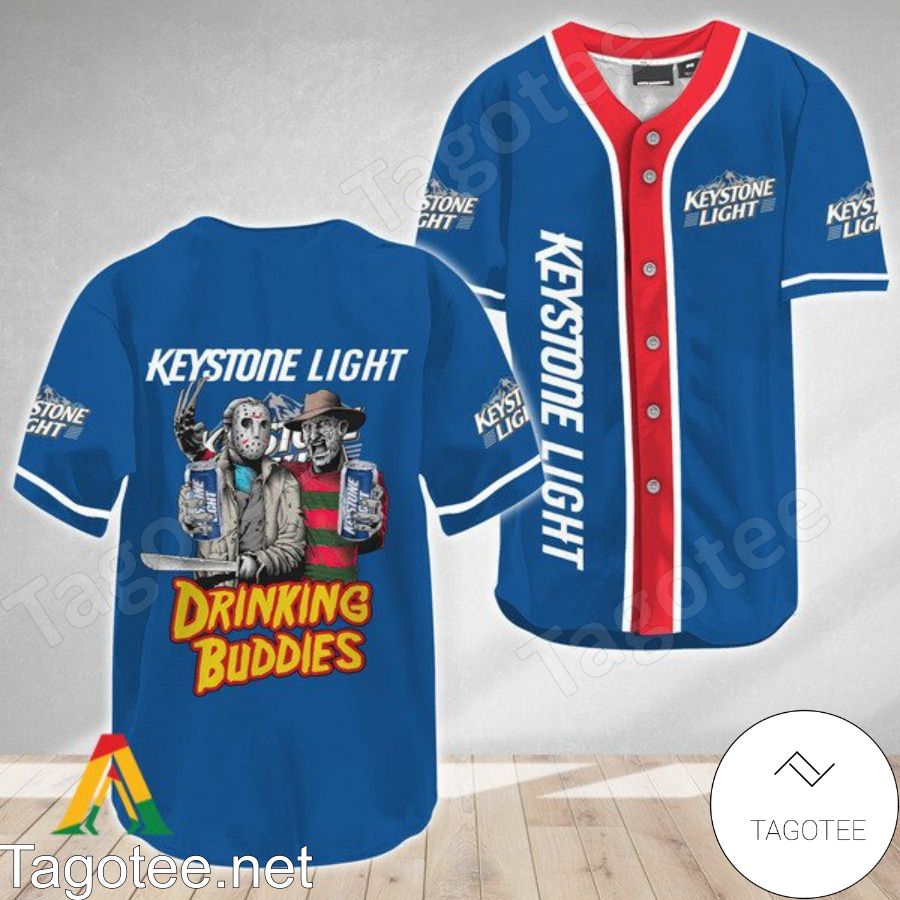 Horror Freddy And Jason Keystone Light Drinking Buddies Baseball Jersey