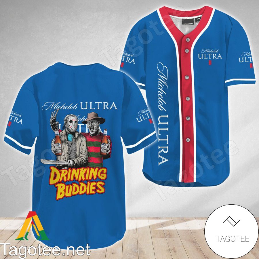 Horror Freddy And Jason Michelob ULTRA Drinking Buddies Baseball Jersey