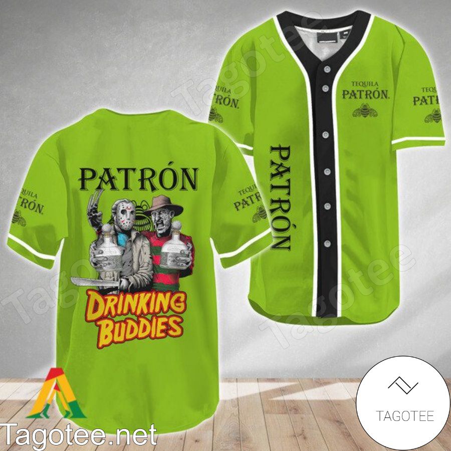 Horror Freddy And Jason Tequila Patron Drinking Buddies Baseball Jersey