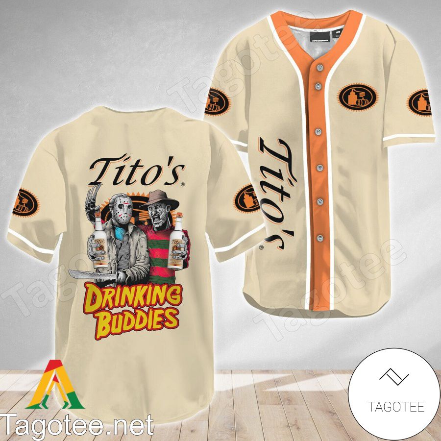 Horror Freddy And Jason Tito's Vodka Drinking Buddies Baseball Jersey