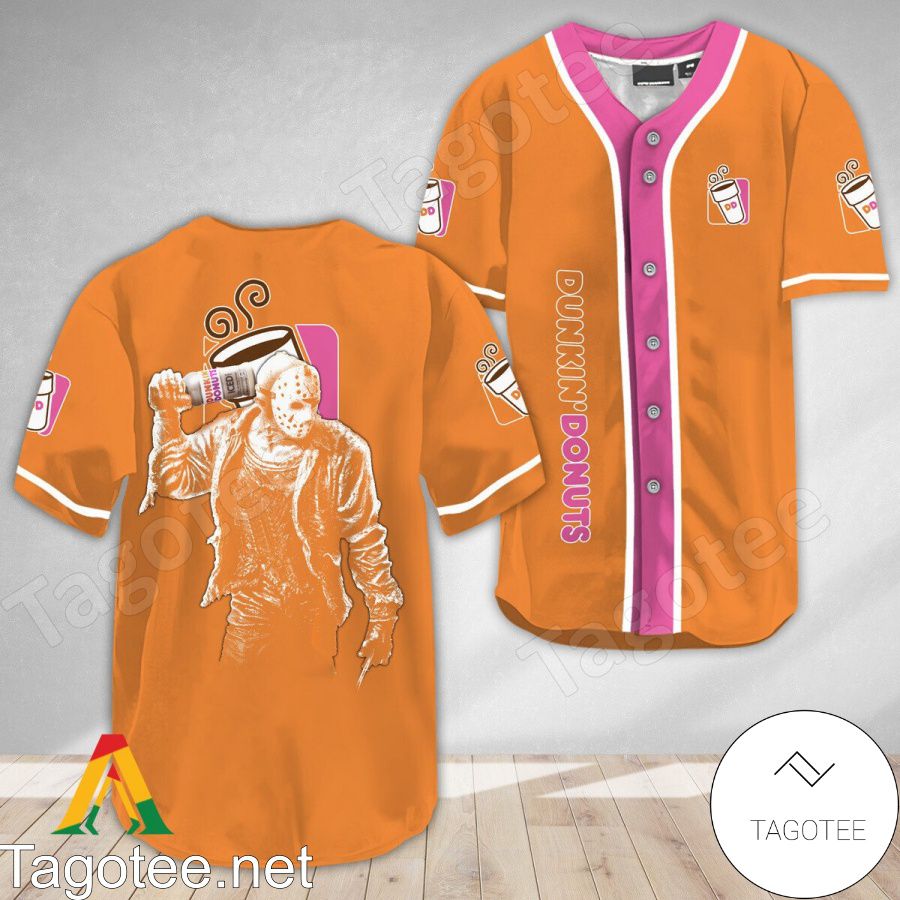 Horror Jason Voorhees Dunkin Donuts Baseball Jersey