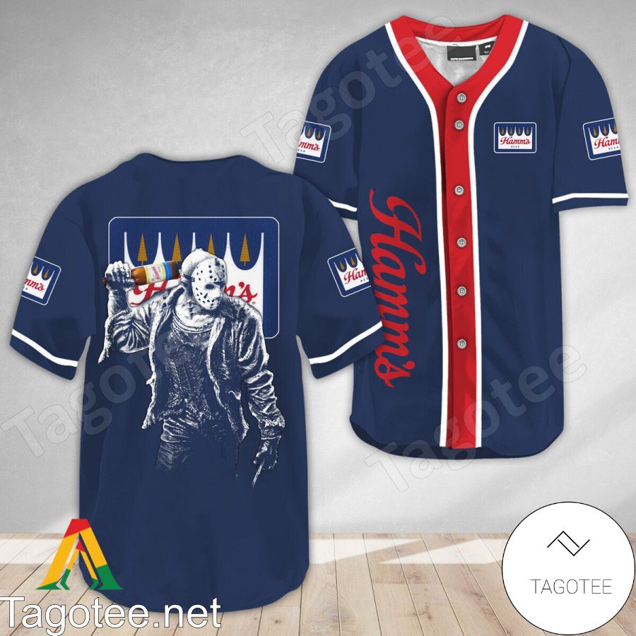 Horror Jason Voorhees Hamm's Beer Baseball Jersey