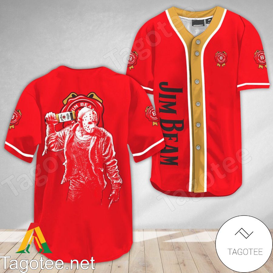 Horror Jason Voorhees Jim Beam Baseball Jersey