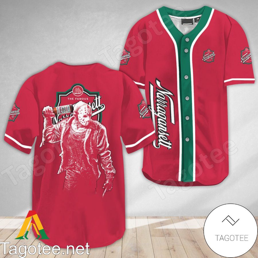 Horror Jason Voorhees Narragansett Beer Baseball Jersey