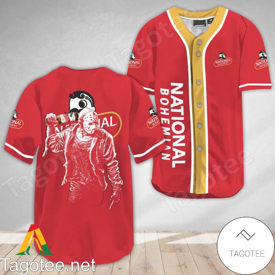 Horror Jason Voorhees National Bohemian Baseball Jersey