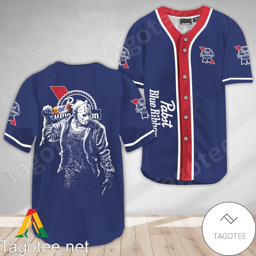 Horror Jason Voorhees Pabst Blue Ribbon Baseball Jersey