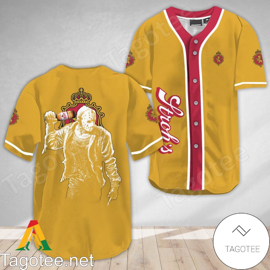 Horror Jason Voorhees Stroh's Beer Baseball Jersey