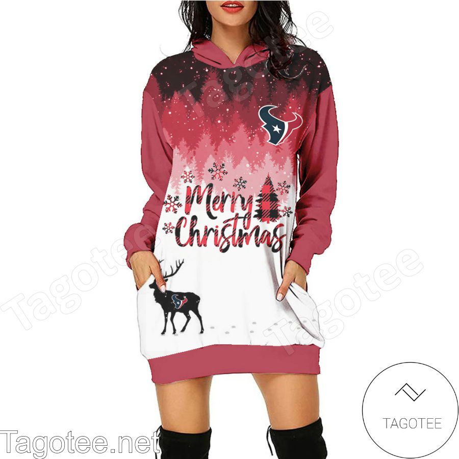 Houston Texans NFL Merry Christmas Women Hoodie Dress