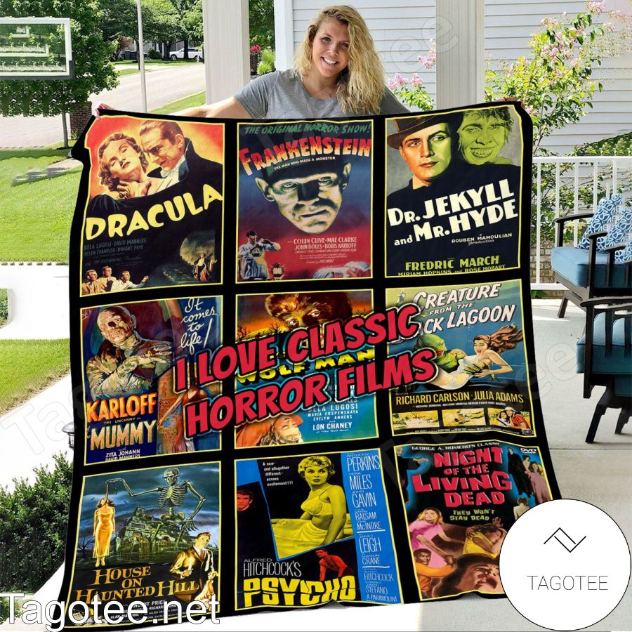 I Love Classic Horror Films Blanket