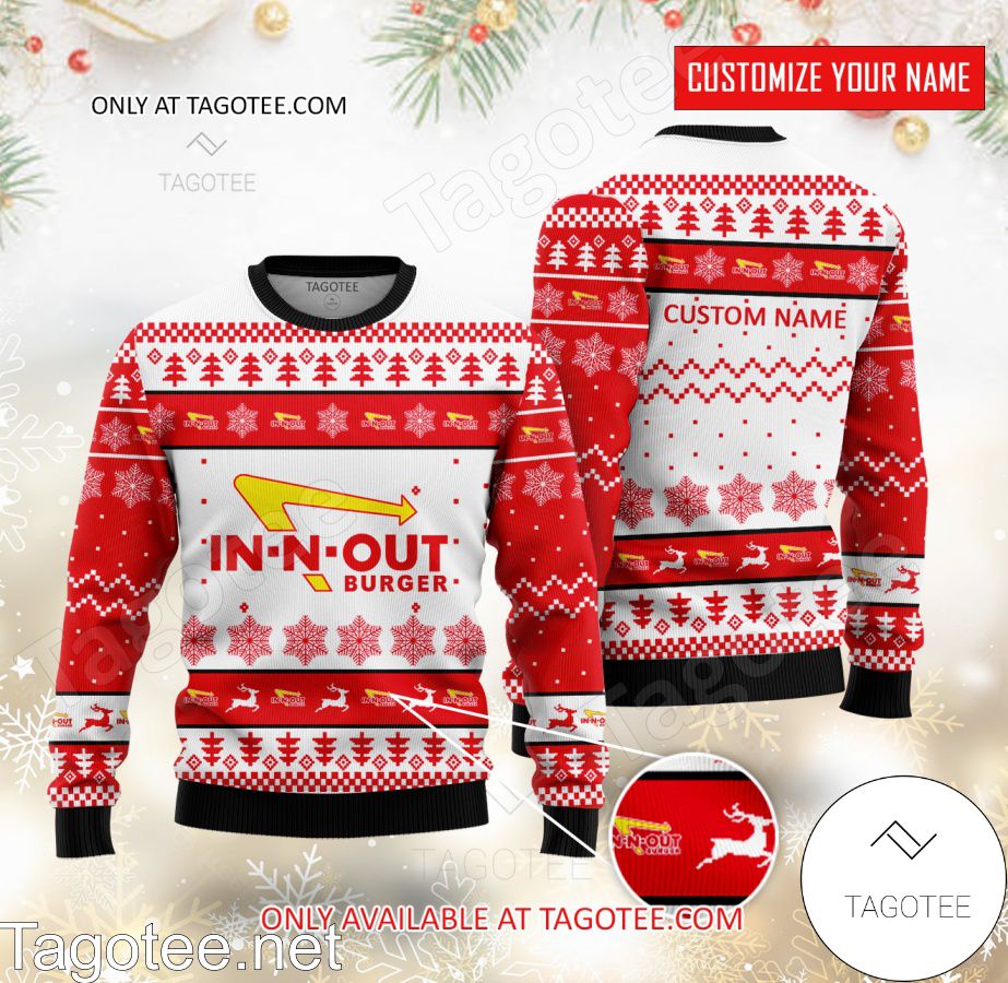 In-n-Out Burger Logo Personalized Ugly Christmas Sweater - EmonShop