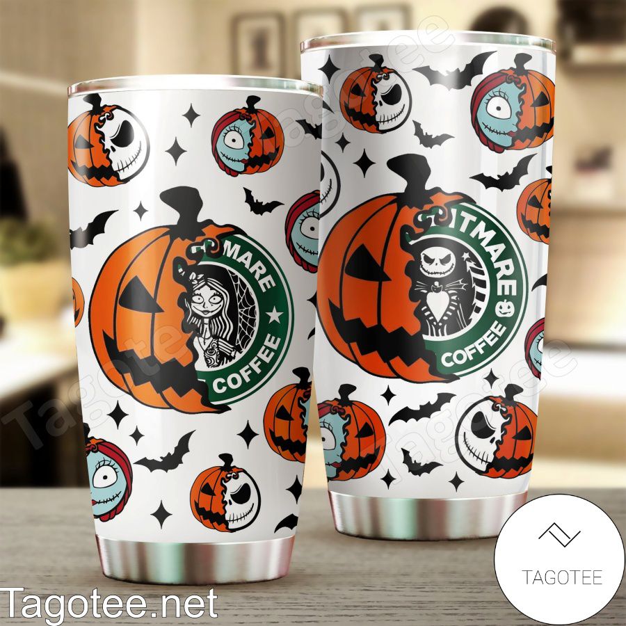 Jack Skellington And Sally Pumpkin Nightmare Before Coffee Tumbler