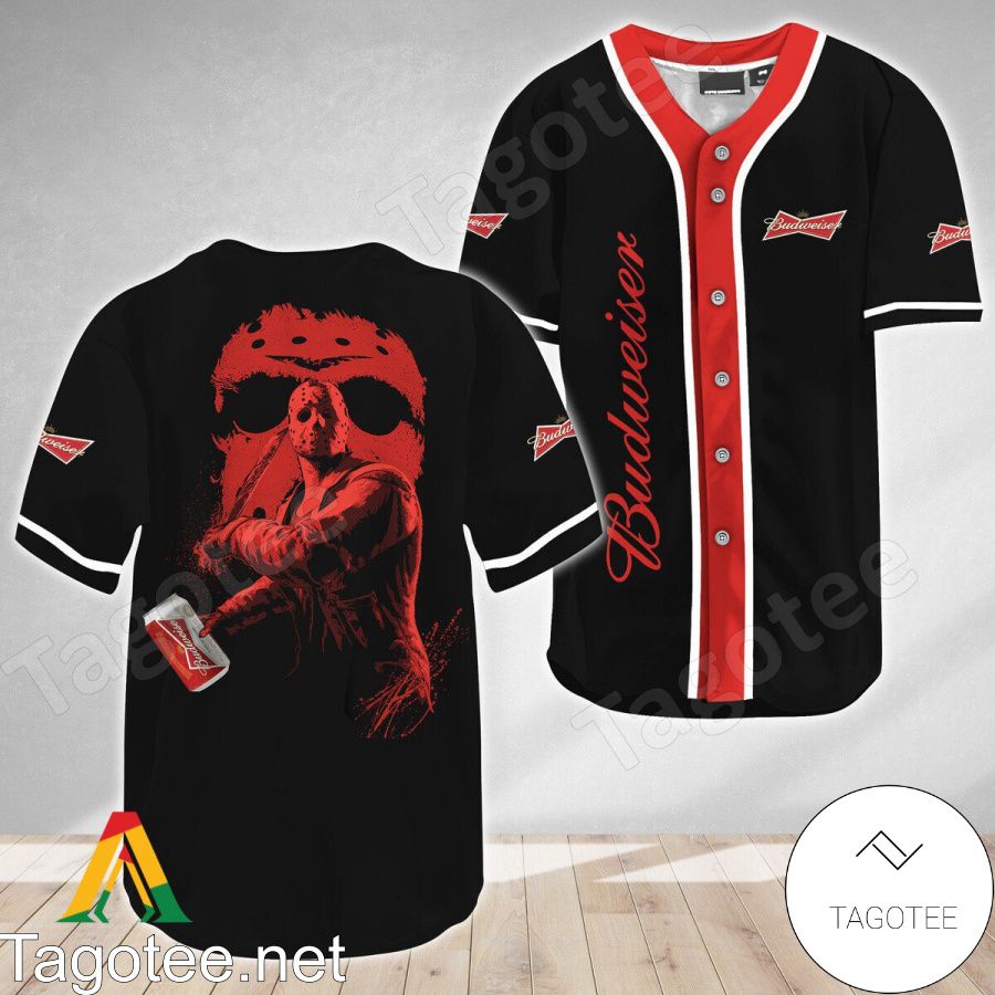 Jason Voorhees Friday The 13th Budweiser Beer Baseball Jersey