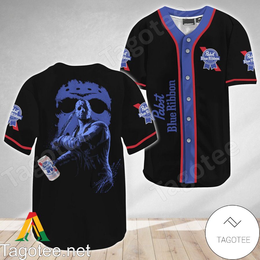 Jason Voorhees Friday The 13th Pabst Blue Ribbon Baseball Jersey