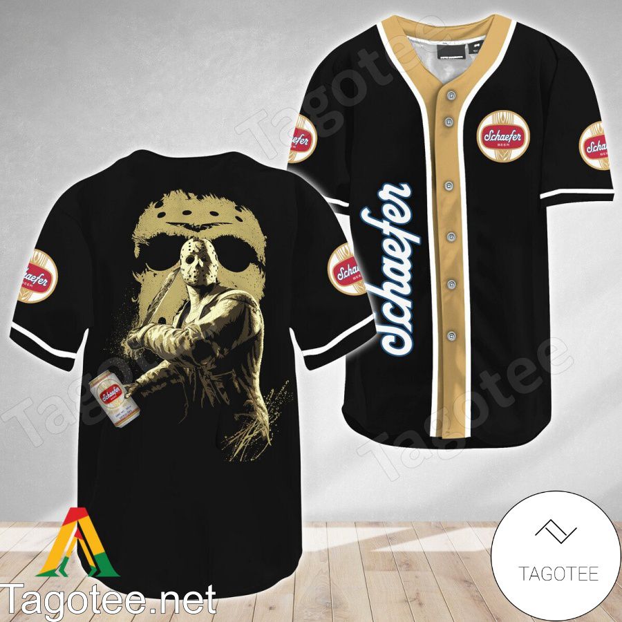 Jason Voorhees Friday The 13th Schaefer Beer Baseball Jersey