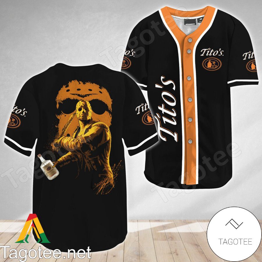 Jason Voorhees Friday The 13th Tito's Vodka Baseball Jersey