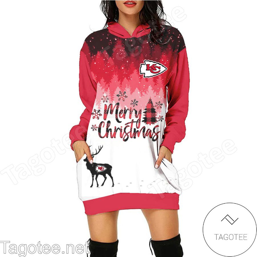 Kansas City Chiefs NFL Merry Christmas Women Hoodie Dress