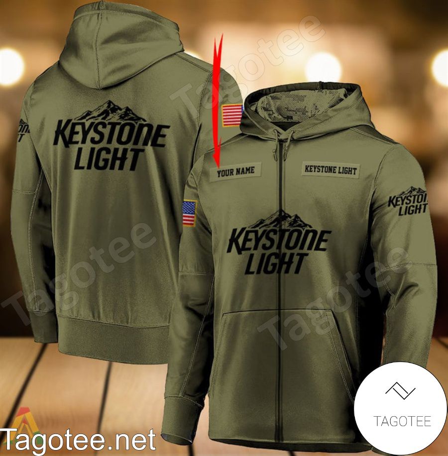 Keystone Light Military Green Personalized Hoodie a