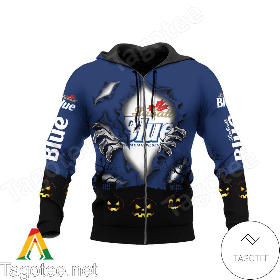 Labatt Blue Scary Night Halloween Hoodie a