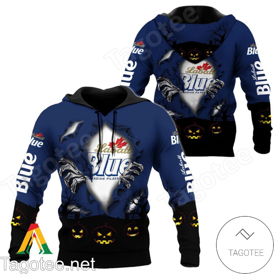 Labatt Blue Scary Night Halloween Hoodie