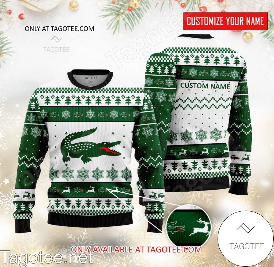 Lacoste Logo Personalized Ugly Christmas Sweater - EmonShop