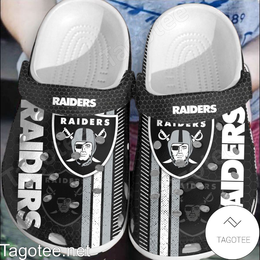 Las Vegas Raiders Hive Pattern Crocs Clogs