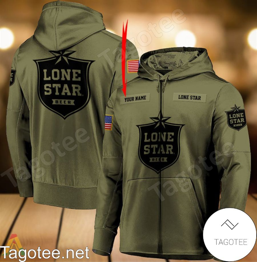 Lone Star Beer Military Green Personalized Hoodie a