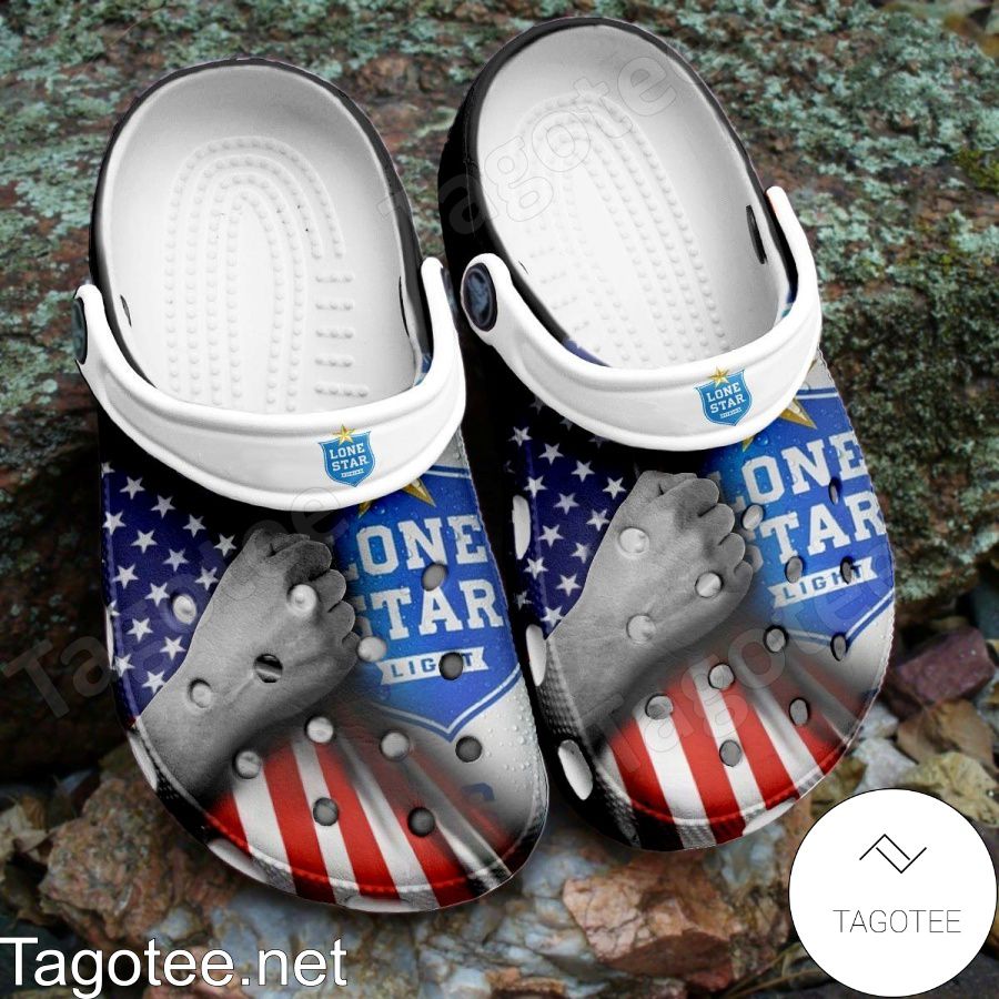 Lone Star Light American Flag Crocs Clogs