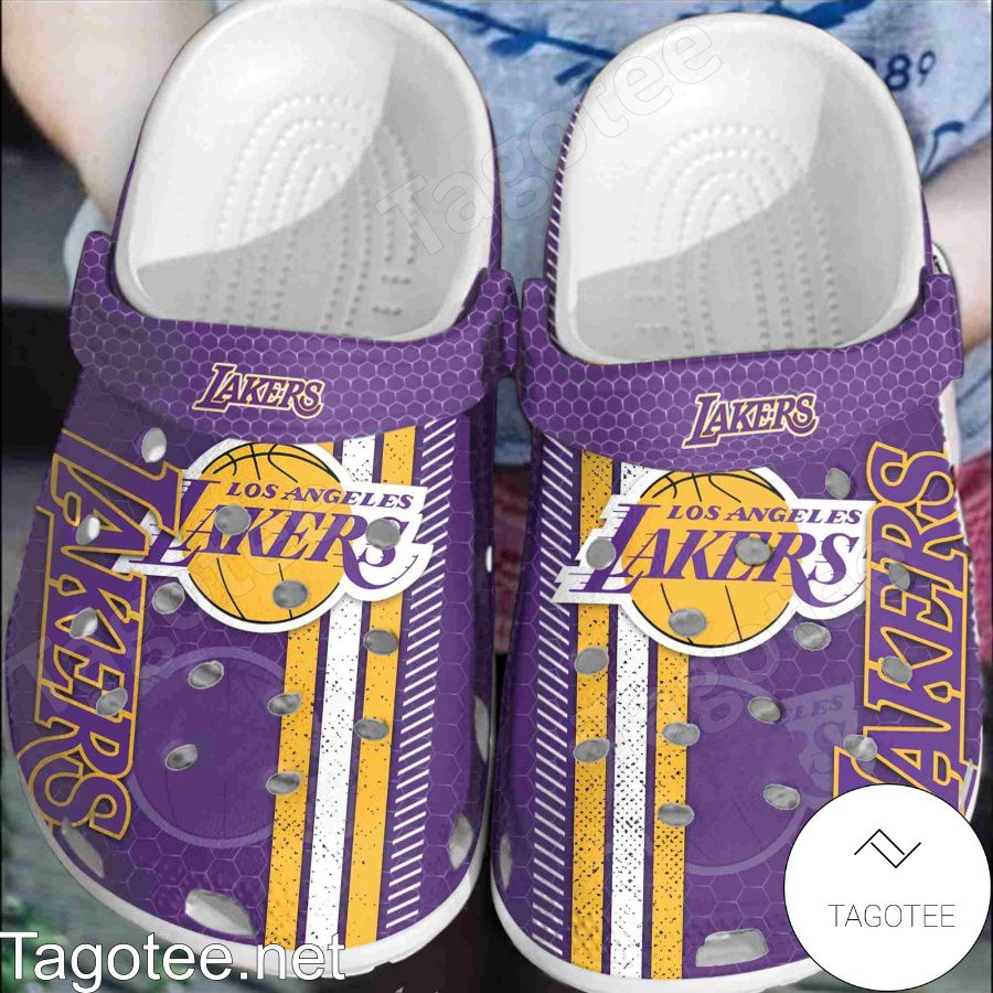 Los Angeles Lakers Hive Pattern Crocs Clogs