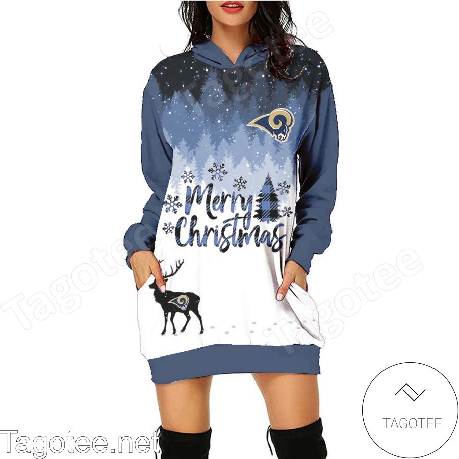 Los Angeles Rams NFL Merry Christmas Women Hoodie Dress