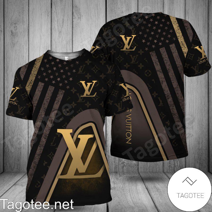 Louis Vuitton American Flag Black Shirt