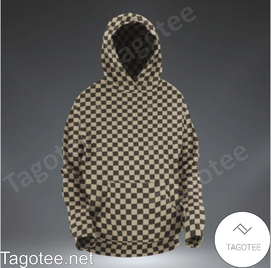 Louis Vuitton Beige Black Checkerboard Hoodie