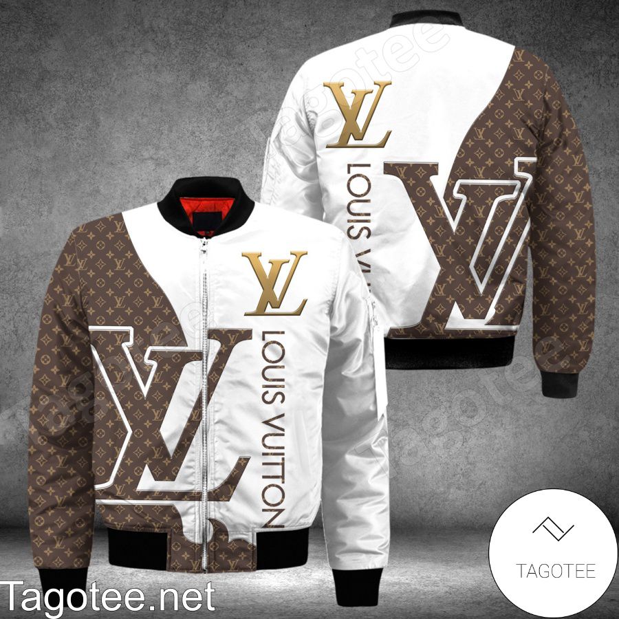 Louis Vuitton Logo Monogram White Bomber Jacket