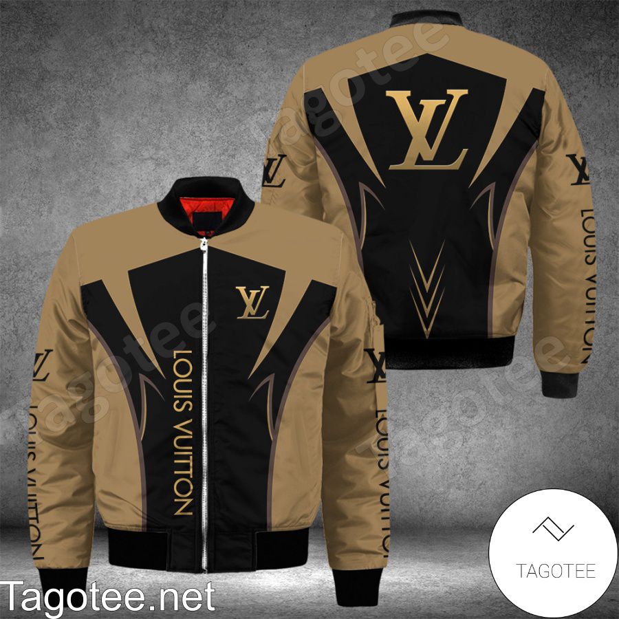 Louis Vuitton Luxury Brand Light Brown And Black Bomber Jacket