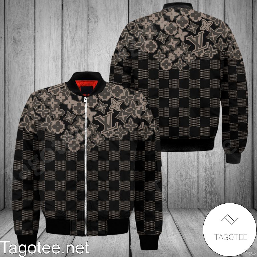 Louis Vuitton Nice Logo Print Checkerboard Bomber Jacket