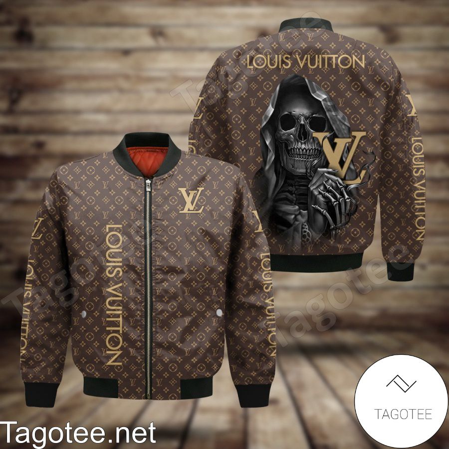 Louis Vuitton Skull Holding Logo Bomber Jacket