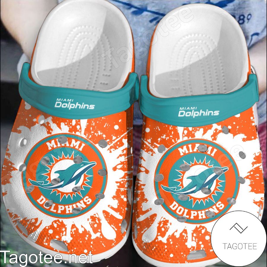 Miami Dolphins Logo Color Splash Crocs Clogs