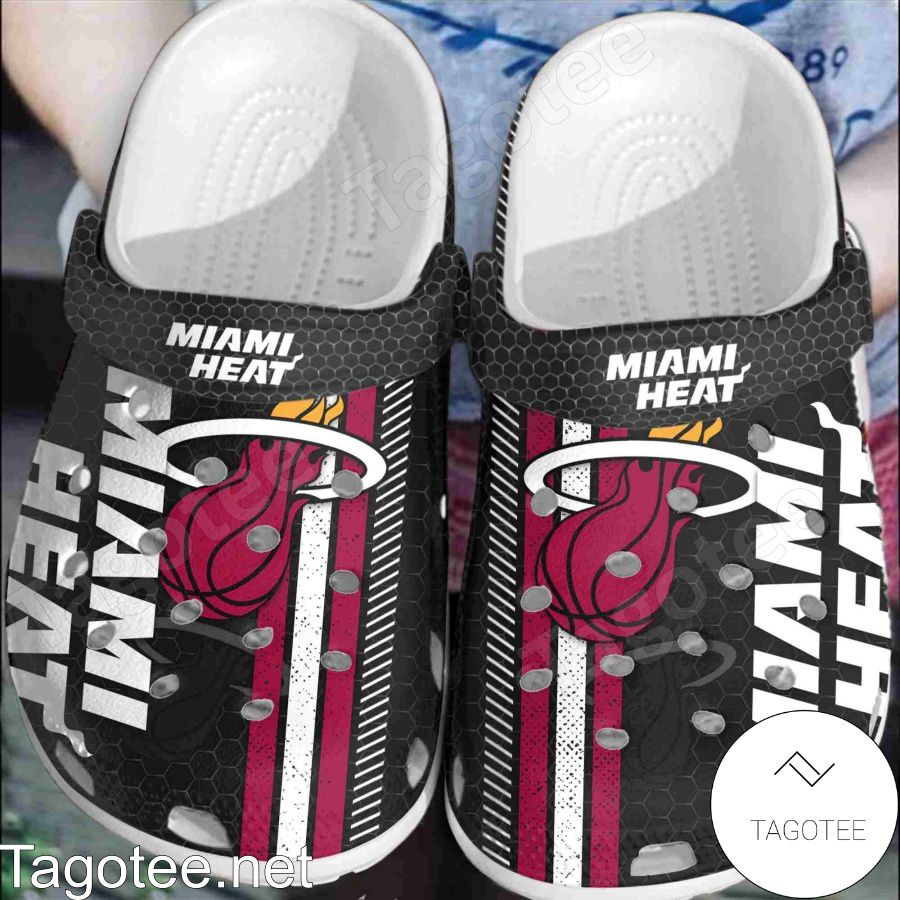 Miami Heat Hive Pattern Crocs Clogs