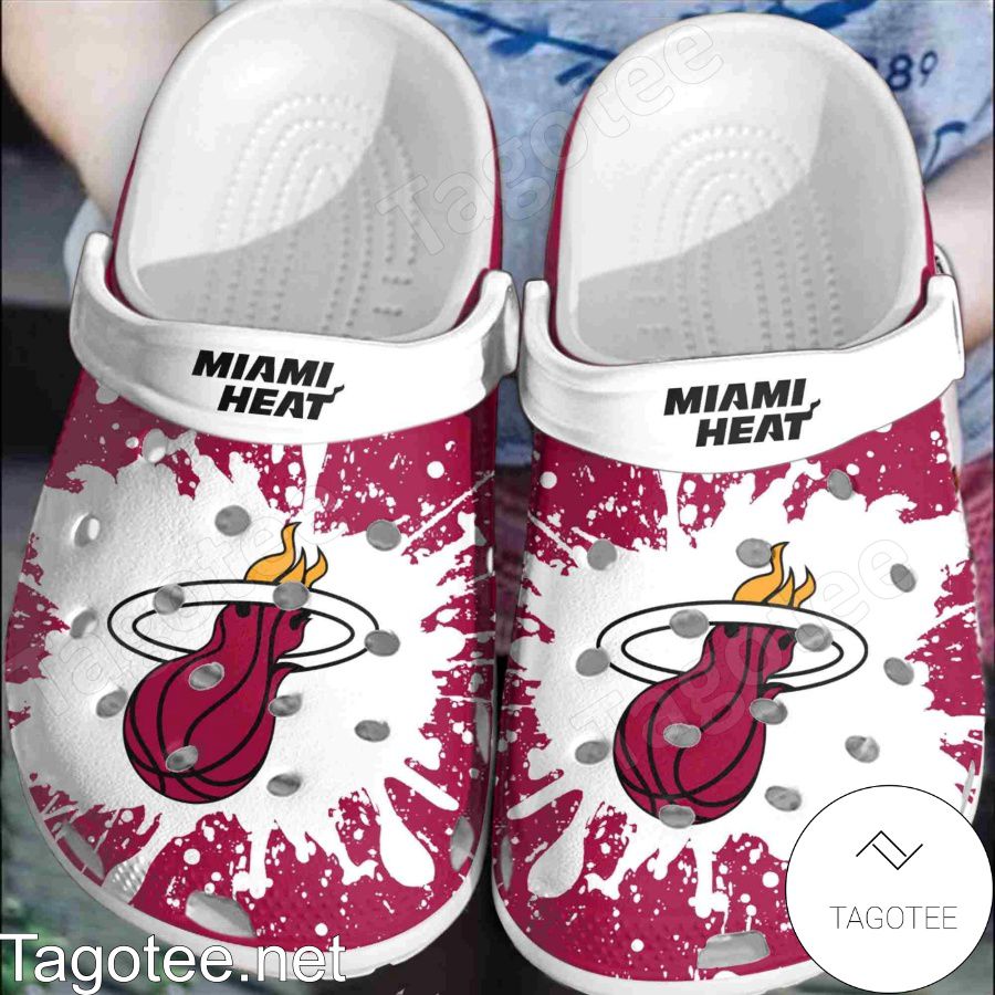 Miami Heat Logo Color Splash Crocs Clogs