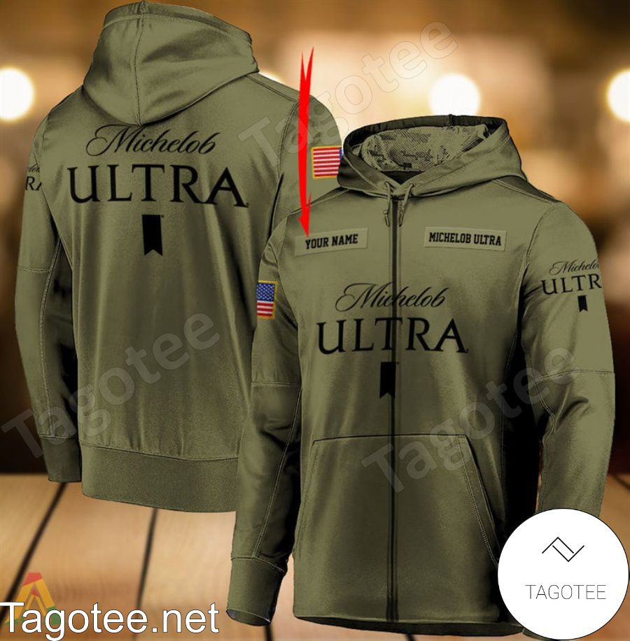 Michelob ULTRA Military Green Personalized Hoodie a