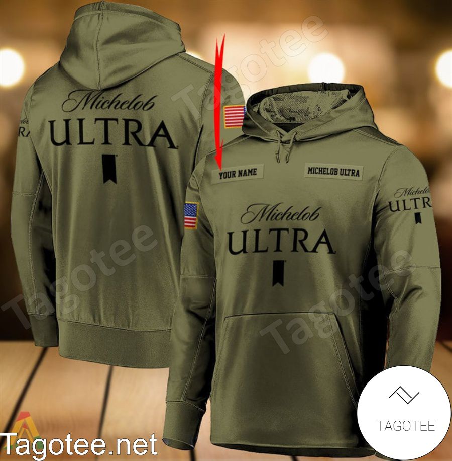 Michelob ULTRA Military Green Personalized Hoodie