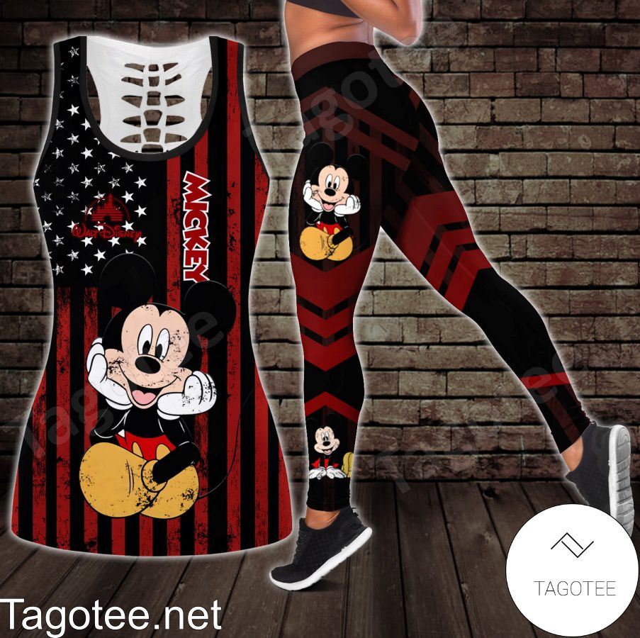 Mickey American Flag Shirt, Tank Top And Leggings