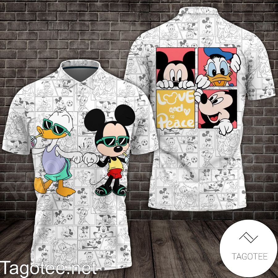 Mickey And Donald Love And Peace Shirt, Tank Top And Leggings a