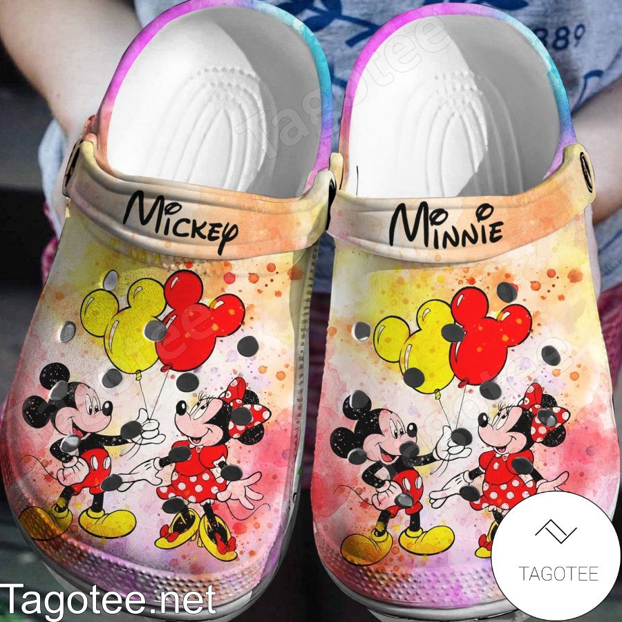 Mickey And Minnie Balloons Crocs Clogs