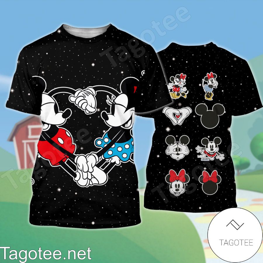 Mickey And Minnie Black Galaxy Shirt, Tank Top And Leggings a