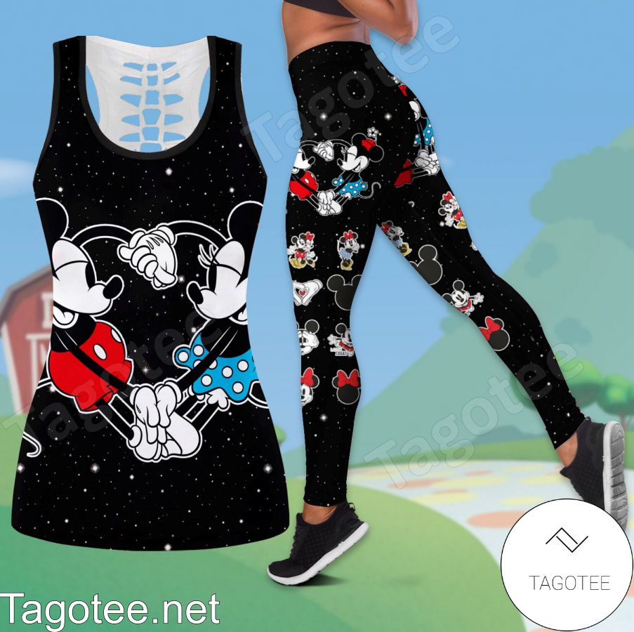 Mickey And Minnie Black Galaxy Shirt, Tank Top And Leggings